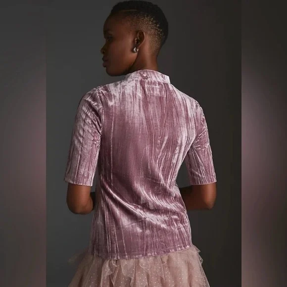 Anthropologie Pilcro Velveteen Mock Neck Pullover Top Size Medium - Picture 4 of 9